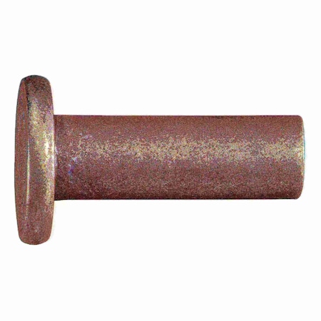 Midwest Fastener Solid Rivet, Flat Head, 1/4 in Dia., 3/4 in L, Steel Body, 8 PK 932512